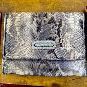 Alexis Hudson Gray Snakeskin Clutch